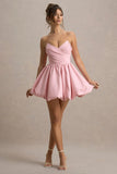 Georgie Pink Sweetheart Puffball Mini Dress