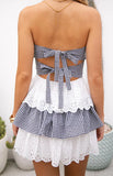 Rosealie Black And White Strapless Mini Dress