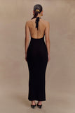 Ayella Cowl Knit Maxi Dress Black