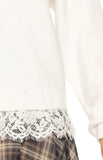Lolly Cream Lace Trim Knit