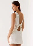 Tuscan Glow Chiffon Mini Dress Ivory