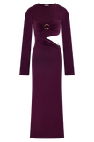 Azariah Long Sleeve Knit Midi Dress Plum