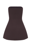 Anette Bandage Knit Strapless Top Chocolate