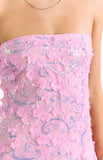 Eva Pink Sequin Strapless Mini Dress