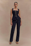 Janine High Waisted Straight Leg Jeans Washed Indigo Blue