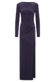 Deanna Long Sleeve Diamante Maxi Dress Purple