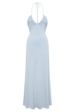 Maely Gathered Slinky Maxi Dress Pale Blue