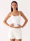 Asher Suiting Shorts White