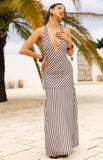 Cornell Brown Stripe Maxi Dress