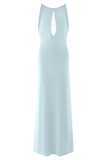 Beryl Slinky Maxi Dress With Pearls Pale Blue