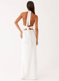 Ilaria Halter Maxi Dress White