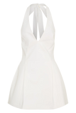 Nelly Halter Neck Cotton Mini Dress White