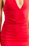 Barber Red Halter Neck Party Mini Dress