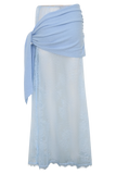 Lucy Lace And Knit Skirt Cornflower Blue
