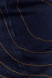 Tully Strapless Topstitch Denim Top Indigo Blue