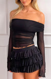 Belle Black Ruffle Shorts