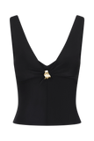 Spencer Slinky Top with Hardware Black