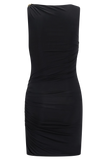 Amia Slinky Sleeveless Mini Dress With Hardware Black