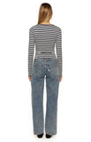 Ronney Navy Stripe Long Sleeve Top