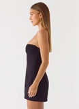 Drivers Seat Strapless Mini Dress Black