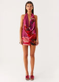 Varindra Cowl Mini Dress Violetta Bloom