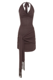 Lucien Cowl Neck Mini Dress Peppercorn