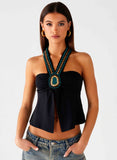 Boheme Breeze Halter Top Black