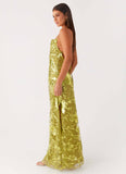 Havana Sequin Maxi Dress Lime