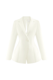 Ada Tailored Satin Blazer Ivory