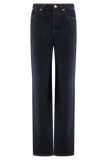 Janine High Waisted Straight Leg Jeans Washed Indigo Blue