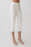 Mary Denim Capris White