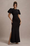 Love Letters Black Puff Sleeve Maxi Dress