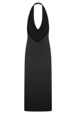 Genie Slinky Halter Midi Dress Black