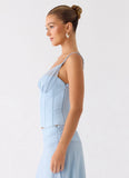 Natalya Corset Top Pale Blue