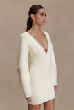 Billy Balloon Sleeve Knit Mini Dress Ivory