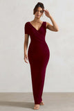 Capella Berry Asymmetric Wrap Maxi Dress
