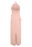 Melissa Chiffon Flower Maxi Dress Baby Pink