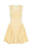 Sharon Scuba Jersey Mini Dress Pastel Lemon