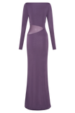 Megan Slinky And Mesh Maxi Dress Purple