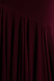 Zya Dark Plum Asymmetric Neck Fishtail Maxi Dress
