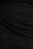 Olivia Black Asymmetric Neck Maxi Dress With Ruched Detailing And Asymmetric Hem
