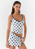 Elliot Top Porcelain Blue Polka Dot