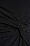 Romi Black One Shoulder Twist Design Maxi Dress