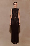 Samara Sleeveless Diamante Maxi Dress Black