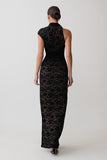 Trinh One Shoulder Maxi Dress Black