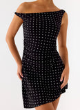 Delusional Mini Dress Black Polkadot