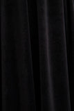 Esmeray Black Velvet Sweetheart Neck Midi Dress