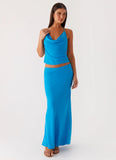 Another Life Chiffon Maxi Skirt Turquoise