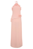 Melissa Chiffon Flower Maxi Dress Baby Pink