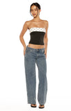 Reece Black Polka Dot Strapless Top